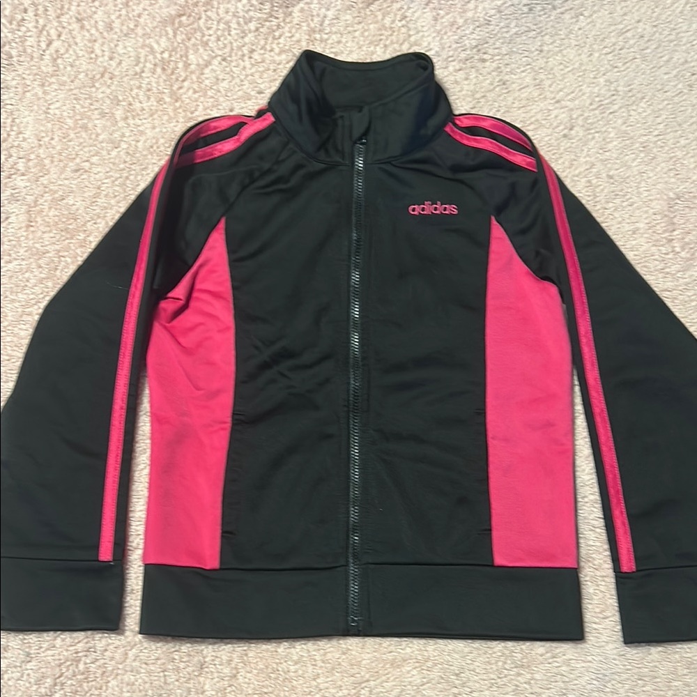 Adidas Kids Black and Pink Jacket and Pants